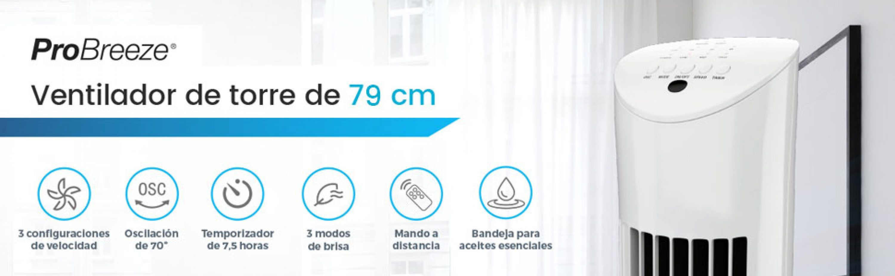 Ventilador de torre Pro Breeze PB-F03-EU