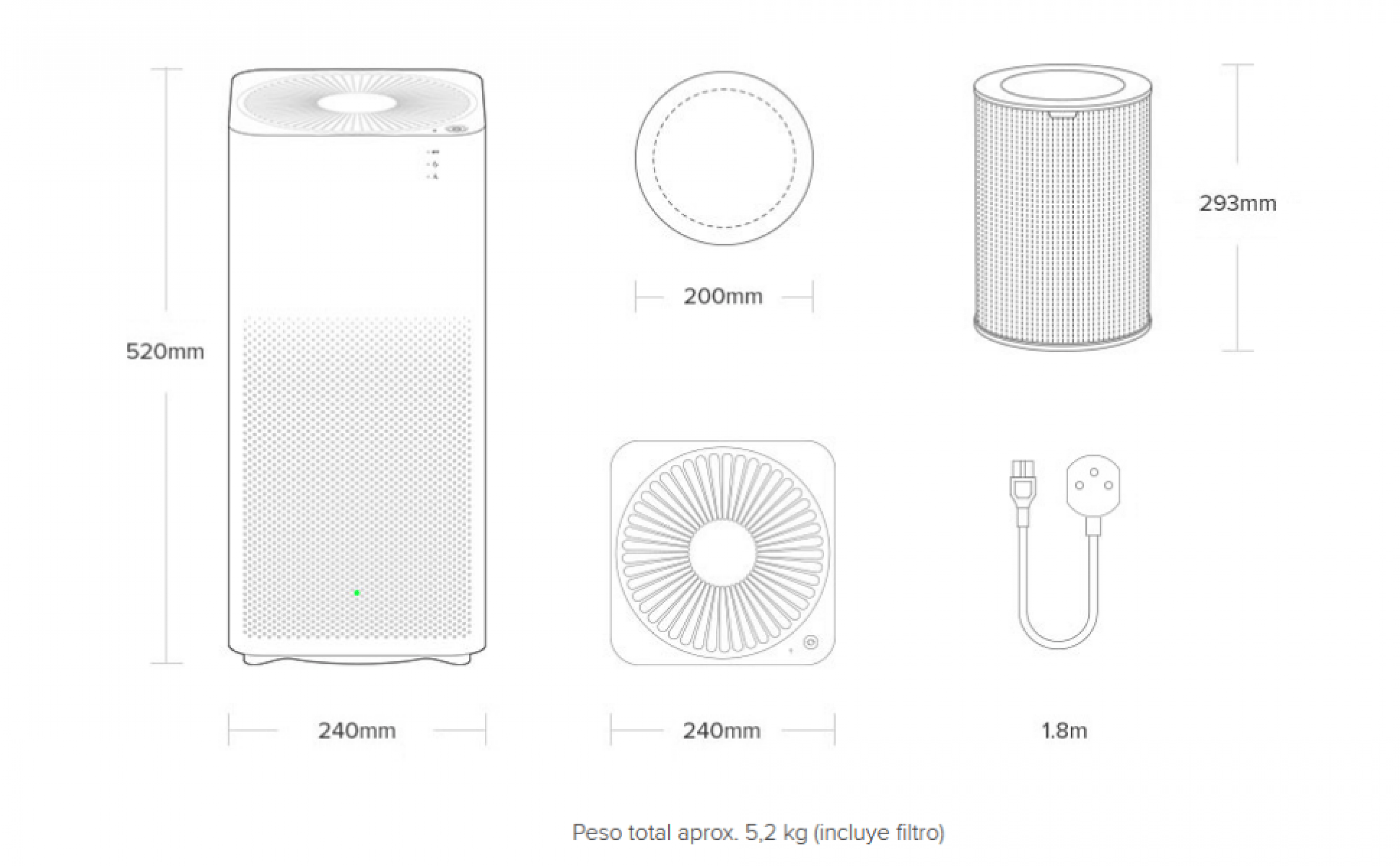Purificador de aire para el hogar Xiaomi AC-M6-SC Air Purifier 3H
