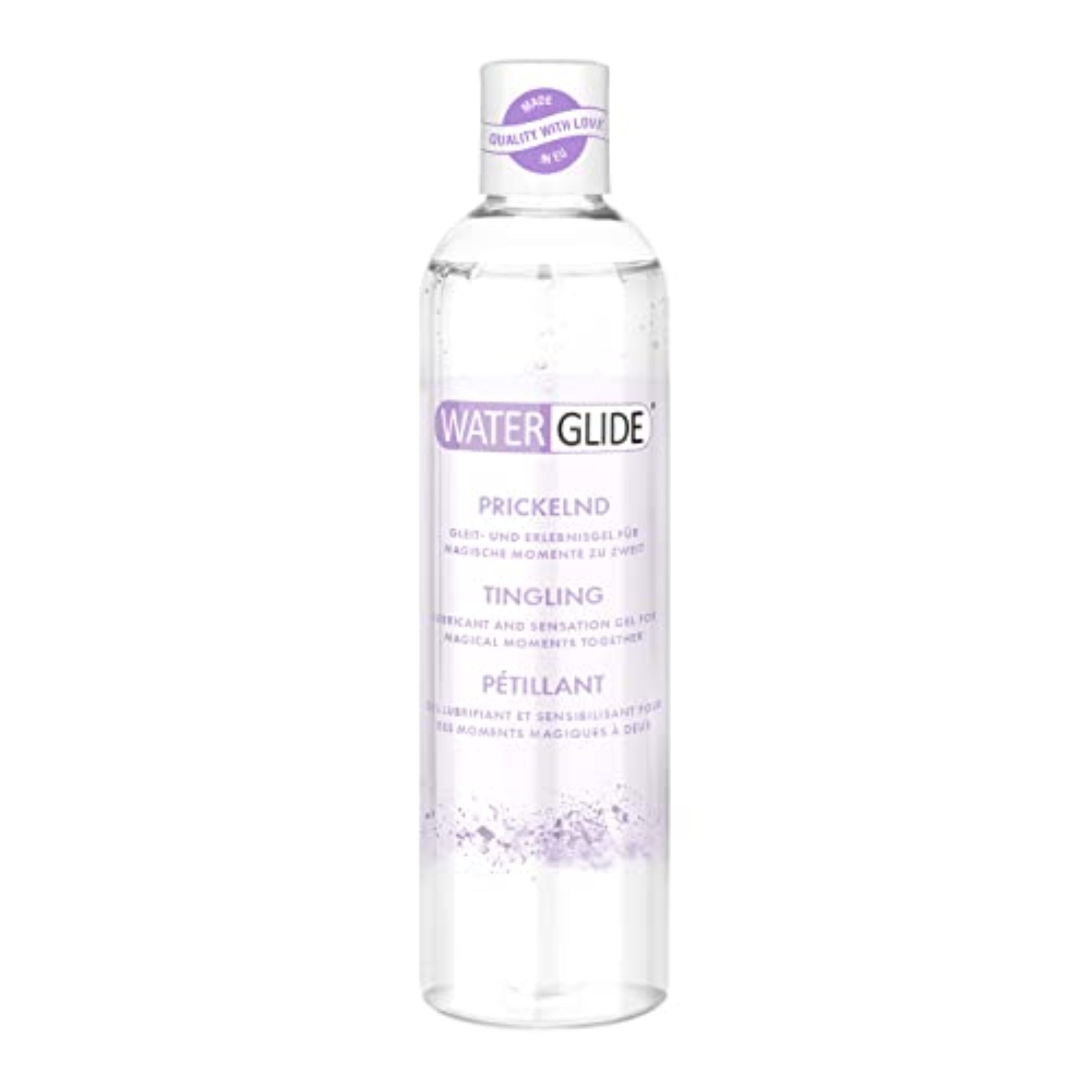 Waterglide Lubricante Sensación de cosquilleo | Lubricante incoloro | Experiencia sensorial con sensación de hormigueo | 300 ml | Vegano y seguro para condones