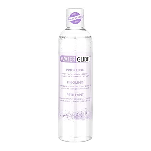 Waterglide Lubricante Sensación de cosquilleo | Lubricante incoloro | Experiencia sensorial con sensación de hormigueo | 300 ml | Vegano y seguro para condones