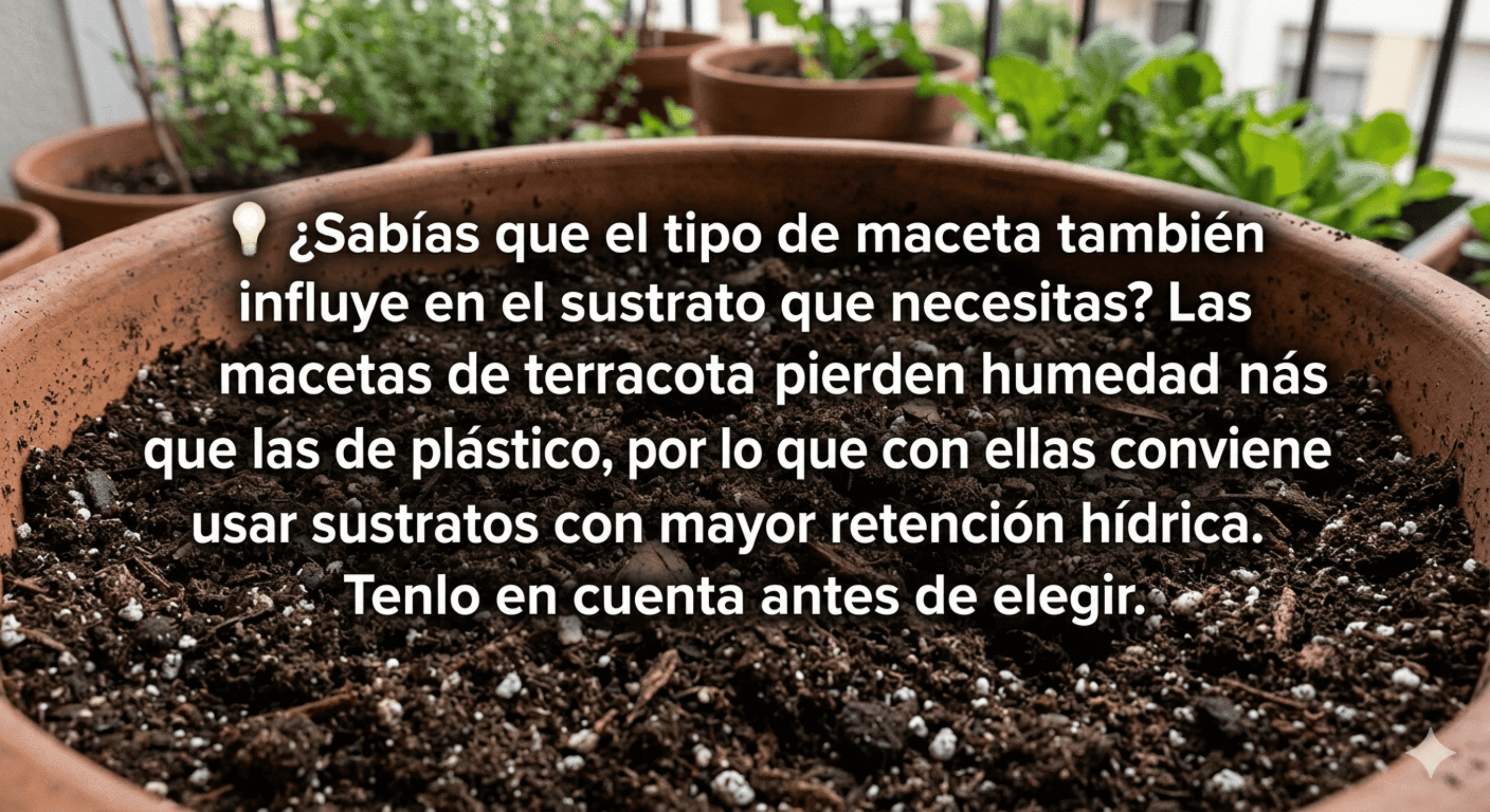 El tipo de maceta influye en el sustrato a utilizar