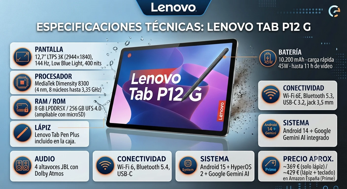 Especificaciones tecnicas tablet Lenovo Idea Tab Pro 12,7