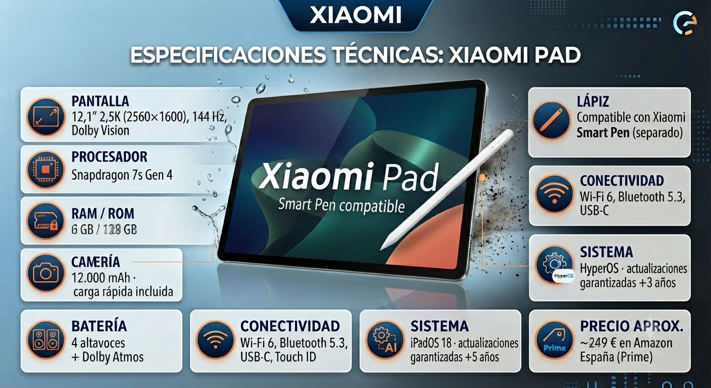 Especificaciones tecnicas tablet Xiaomi Redmi Pad 2 Pro