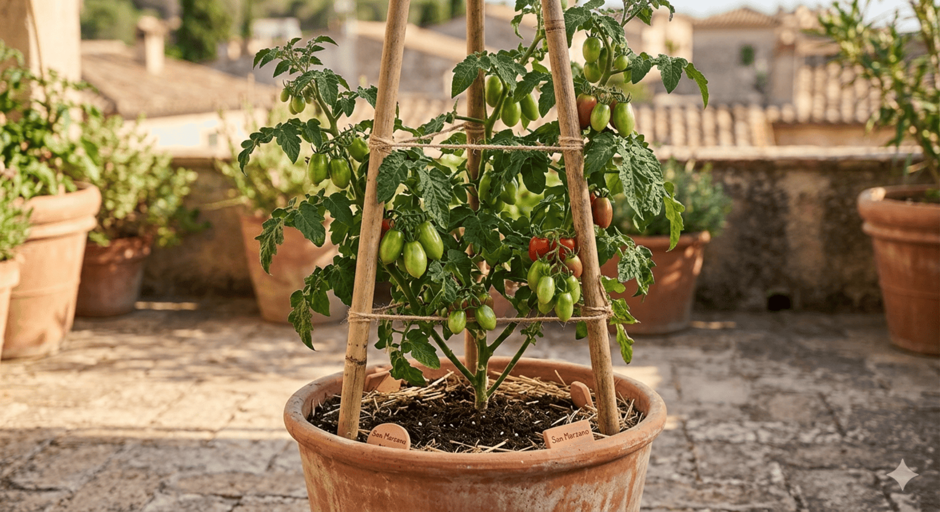Maceta urbana de tomates