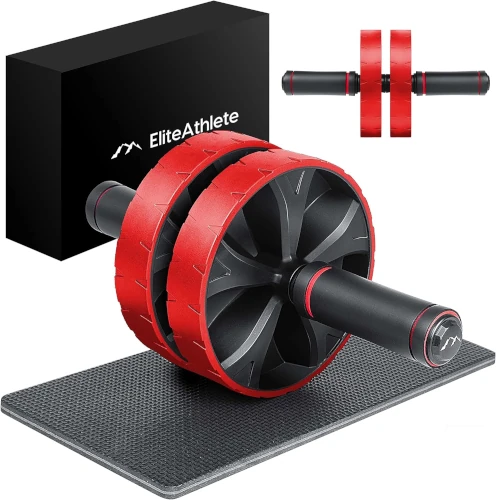 EliteAthlete Rodillo Abdominal para Casa Incluye Alfombrilla Acolchada para Las Rodillas