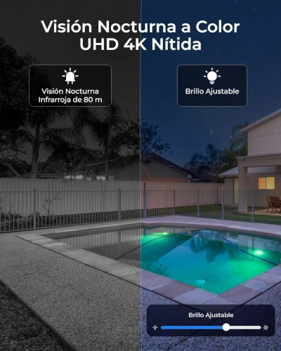 Reolink 4K PTZ Cámara Vigilancia vision nocturna