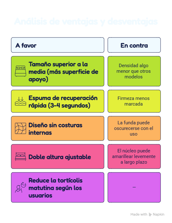 Ventajas y desventajas almohada HOMCA