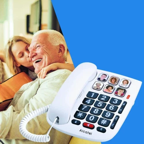 Teléfono fijo personas mayores con fotos teclas grandes Alcatel T MAX 10